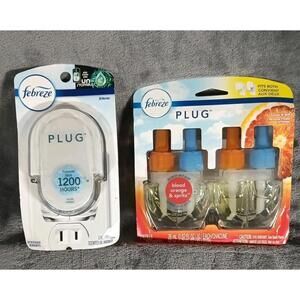 Febreze Air Freshener Blood Orange & Spritz Refill Plus Oil Warmer Plug
